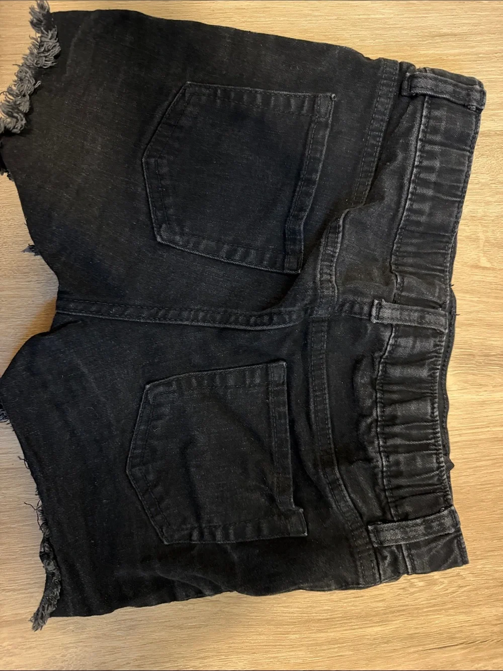 Cat & Jack Black Frayed Hem Denim Shorts